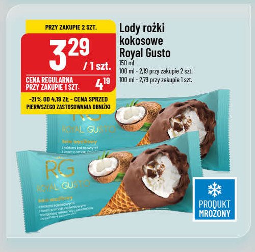 Lody w rożku kokos promocja