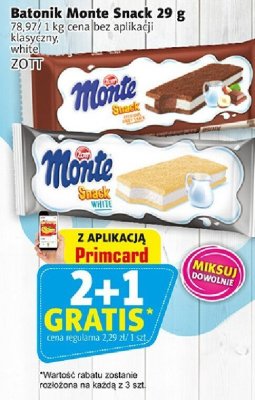 Batonik Monte Snack 29 g różne smaki promocja w Prim Market
