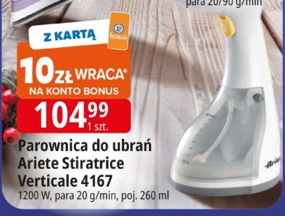 Parownica do ubrań Ariete Stiratrice Verticale 4167 promocja w Leclerc