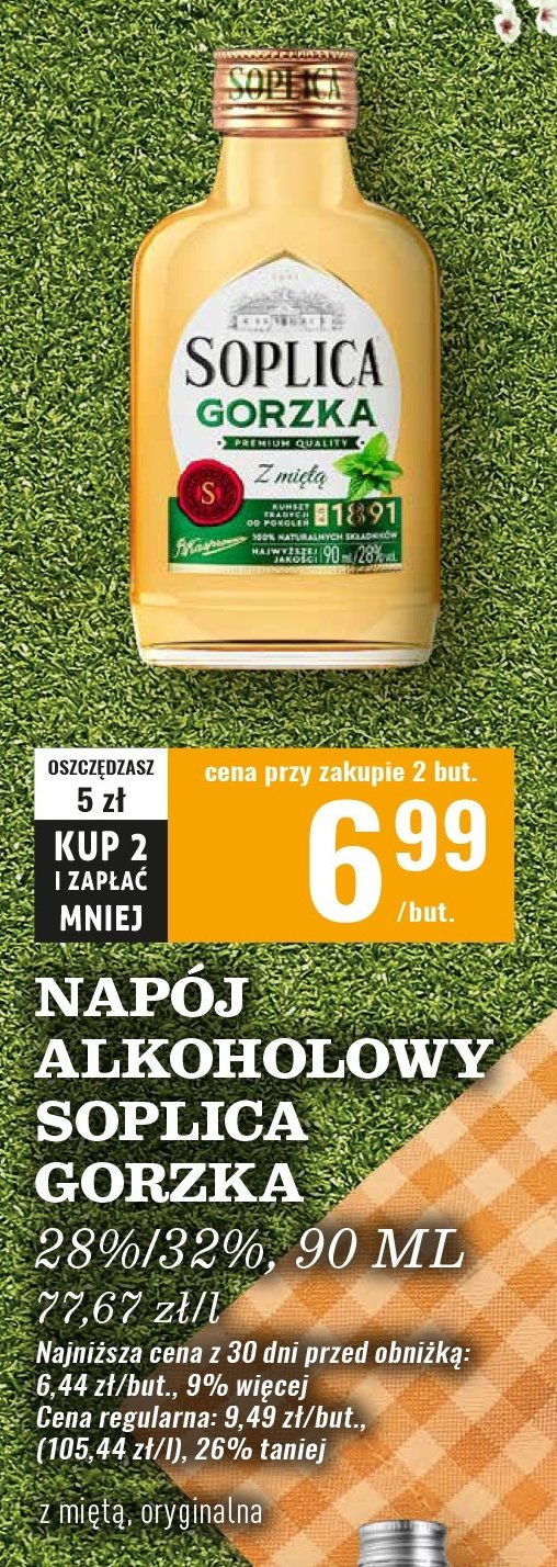 Liker 28% Soplica gorzka z miętą promocja w Biedronka
