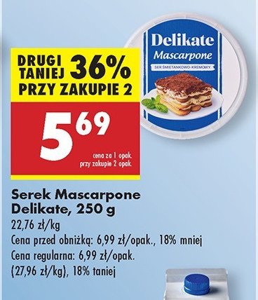 Serek mascarpone Delikate promocja w Biedronka