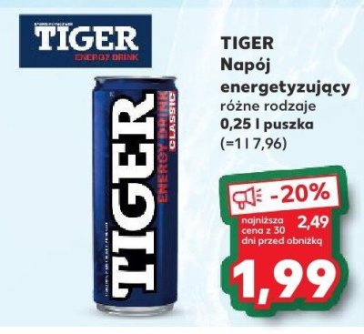 Napój energetyczny TIGER różne rodzaje 0,25 l  promocja w Kaufland