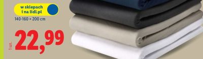 Prześcieradło dżersejowe z bawełną z gumką 140-160x200cm promocja w Lidl