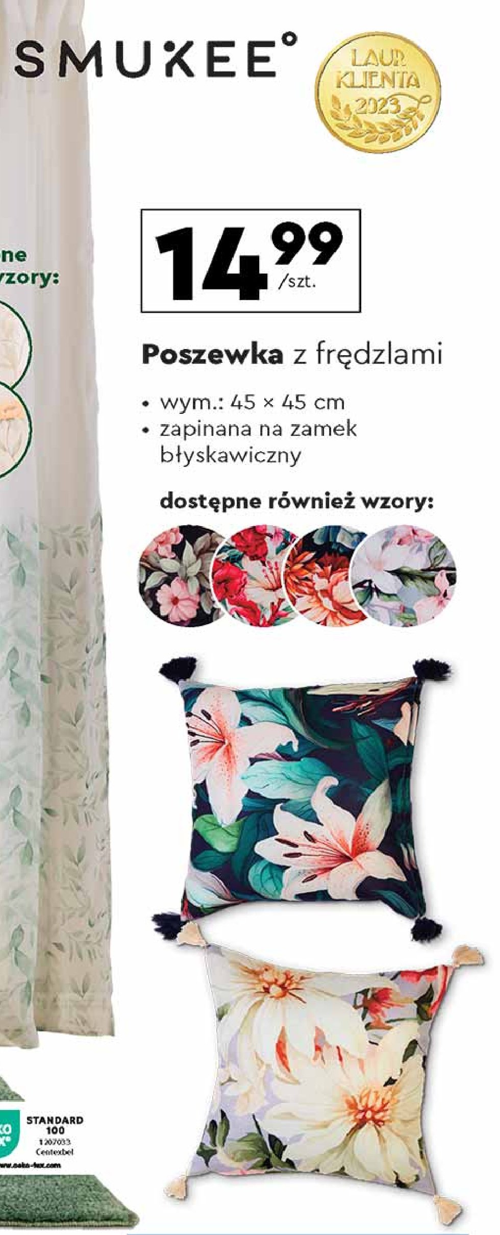 Poszewka na poduszkę w frędzlami 45 x 45 cm Smukee promocja