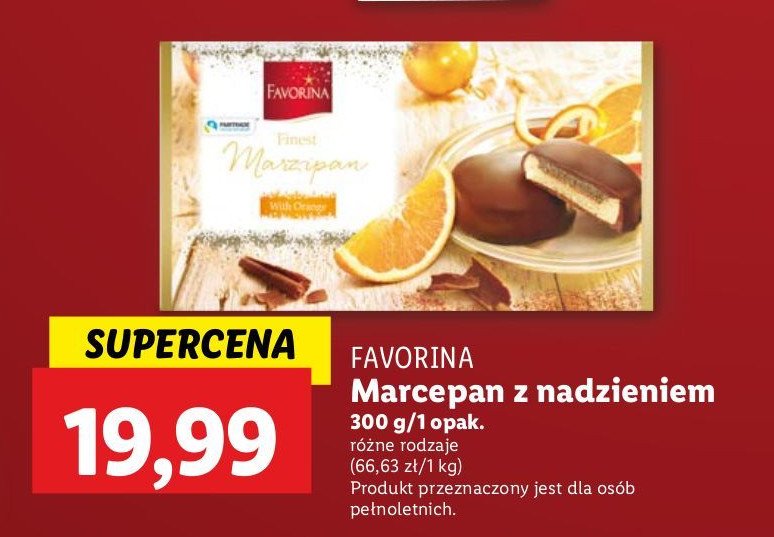 Marcepan z galaretką pomarańczową Favorina promocja