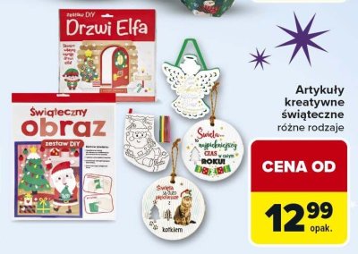 Artykuły kreatywne świąteczne różne rodzaje promocja w Carrefour