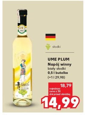 Wino białe słodkie UME PLUM promocja