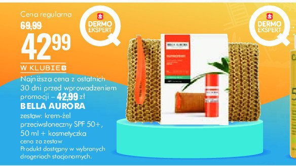 Krem ochronny z filtrem spf 50+ + kosmetyczka Bella aurora promocja