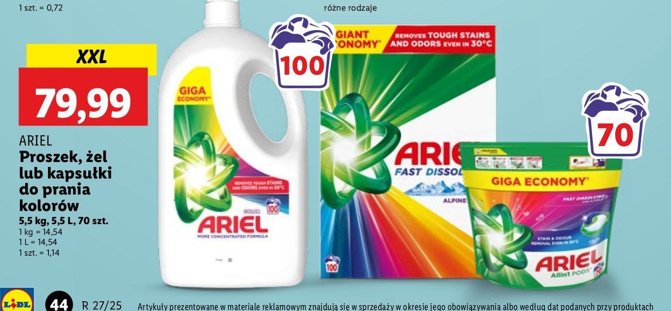 Płyn do prania color Ariel promocja w Lidl