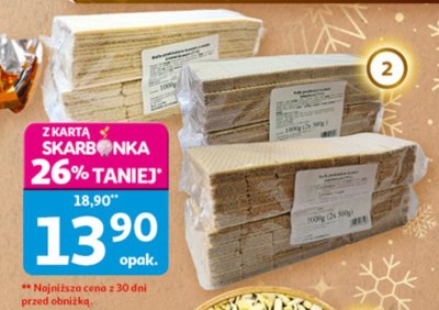 Wafle kakaowe, śmietankowe lub orzechowe Magnolia promocja w Auchan