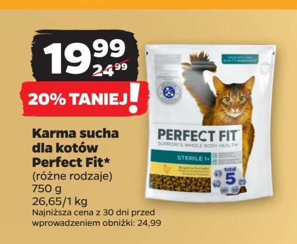 Karma dla kota sterile 1+ Perfect fit promocja