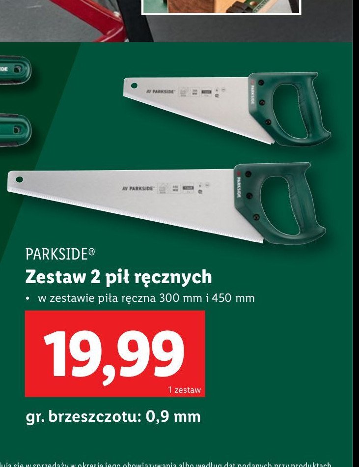 Piły ręczne 30 cm + 45 cm Parkside promocja w Lidl