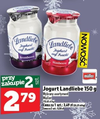 Jogurt Landliebe Muller 150g promocja w TOPAZ