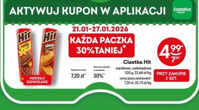 Ciastka Hit waniliowe, czekoladowe 220g promocja w Żabka