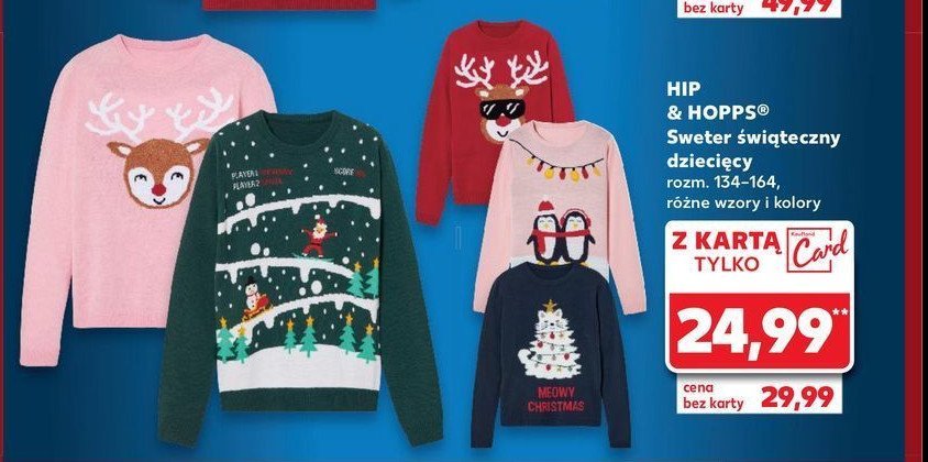 Sweter dziecięcy świąteczny 134-164 Hip & hopps promocja