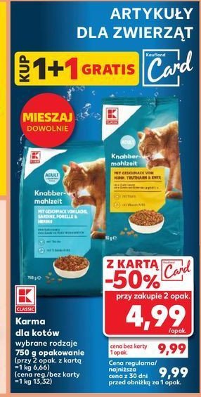 Karma dla kota premium adult z kurczakiem K-classic promocja