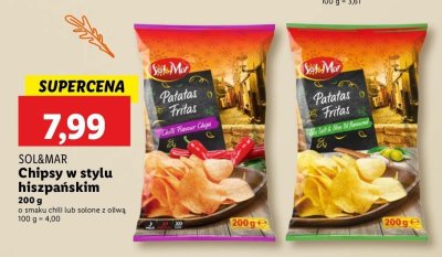 Chipsy w stylu hiszpańskim sól morska i oliwki Sol&mar promocja