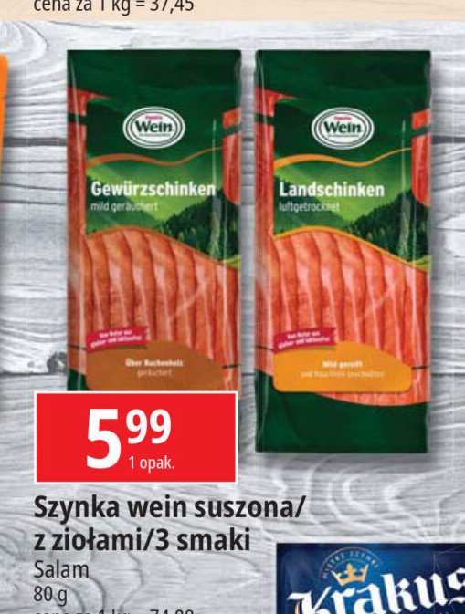 Szynka suszona powietrzem Wein promocja