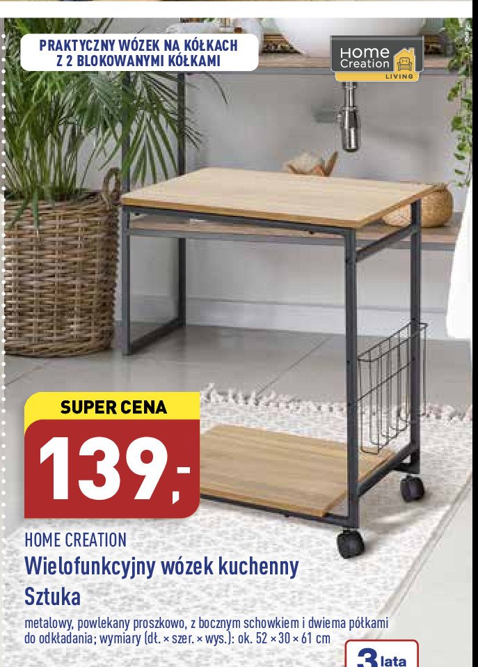 Wózek składany na kółkach 43 x 97 x 38 cm Home creation promocja