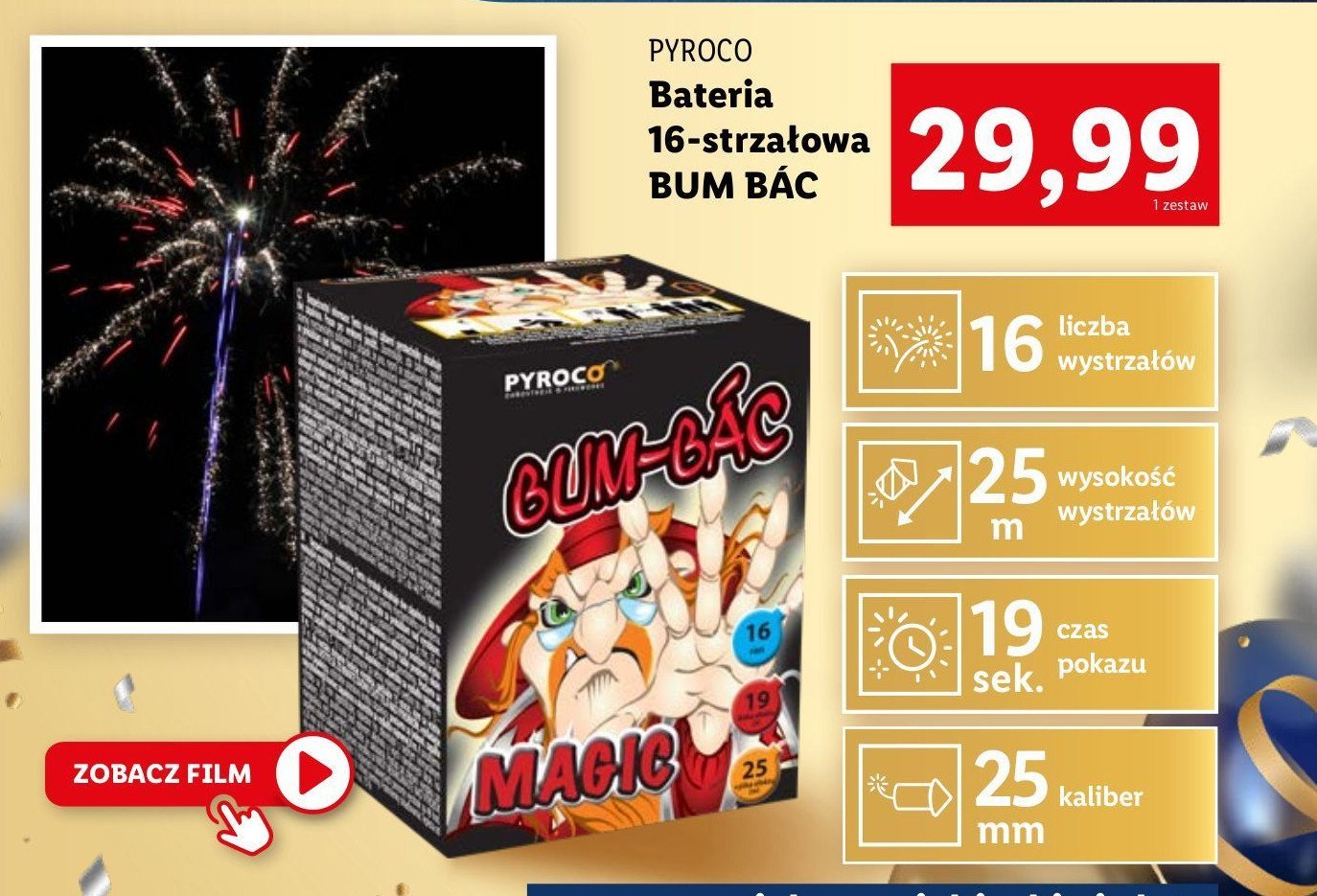 Bateria bum-bac Pyroco promocja w Lidl