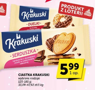 Ciastka Krakuski Serduszka wybrane rodzaje promocja w Euro Sklep