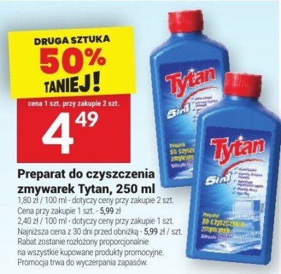 Preparat do czyszczenia zmywarek Tytan, 250 ml promocja w Twój Market