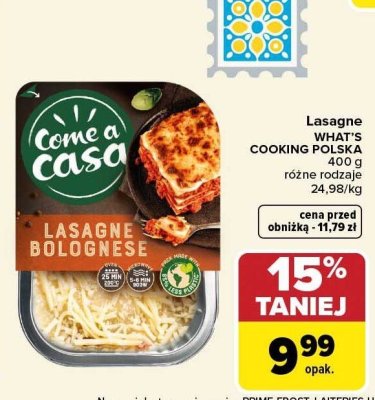 Lasagne WHAT'S COOKING POLSKA promocja w Carrefour Market