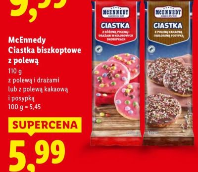 Ciastka biszkoptowe z polewą kakaową i posypką promocja w Lidl