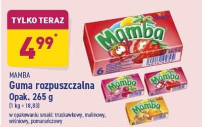 Guma rozpuszczalna malinowa Mamba promocja