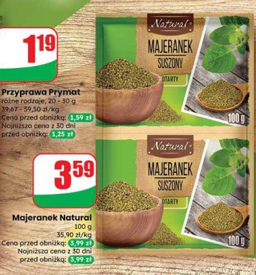 Majeranek suszony Natural promocja w Dino
