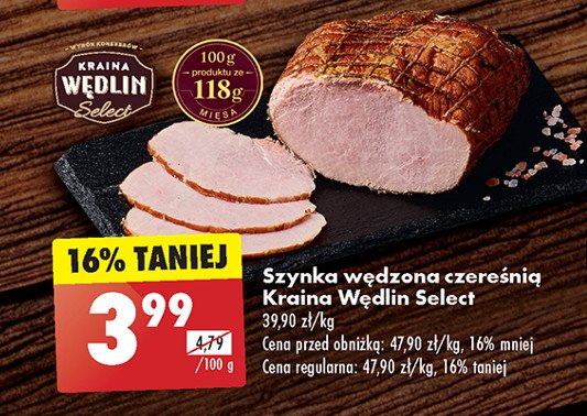 Szynka wędzona czereśnią Kraina mięs select promocja