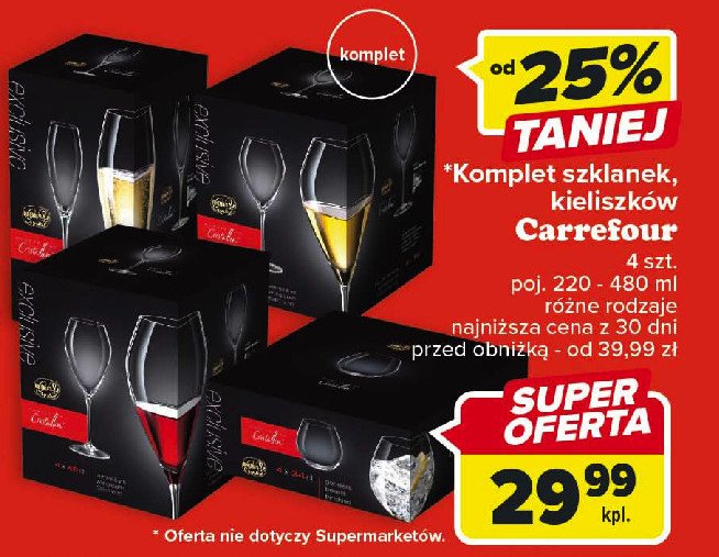 Komplet kieliszk贸w do wina Carrefour promocja
