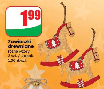 Zawieszki drewniane różne wzory promocja w Dino