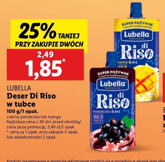 Deser porzeczka & ryż Lubella di riso promocja