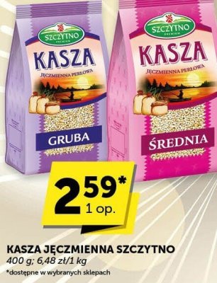Kasza jęczmienna Szczytno gruba, średnia, wybrane rodzaje promocja w Groszek