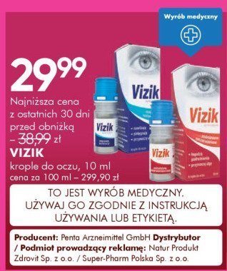 Krople do oczu VIZIK 10 ml promocja w Super-Pharm