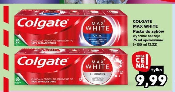 Pasta do zębów optic Colgate max white promocja