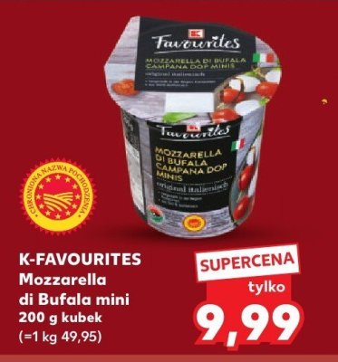 Mozzarella di Bufala mini K-Favourites promocja w Kaufland
