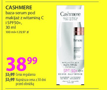 Baza serum wygładzająca spf 50+ Cashmere promocja w Hebe