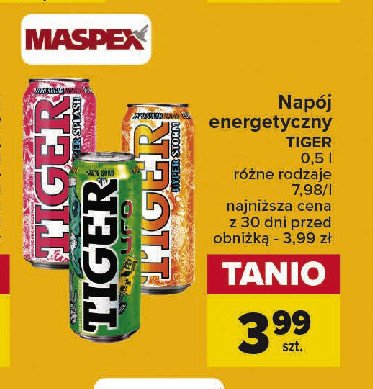 Napój hyper splash Tiger energy drink promocja