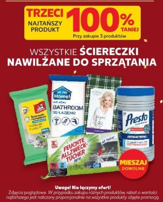Ściereczki nawilżane do sprzątania wszystkie rodzaje promocja w Kaufland