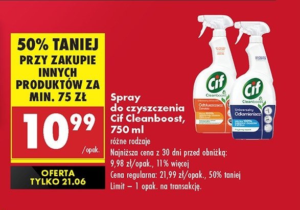 Spray przeciw kamieniowi Cif power & shine promocja