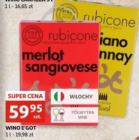 Wino Rubicone merlot sangiovese promocja