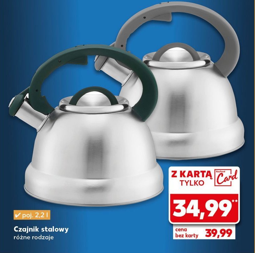 Czajnik stalowy 2.2 l promocja w Kaufland