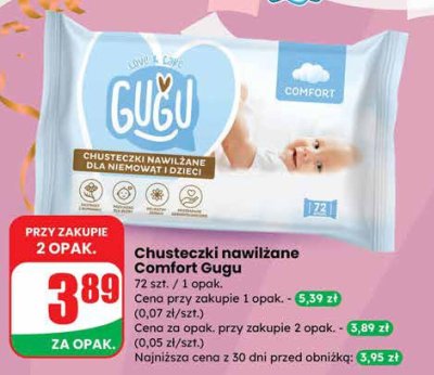 Chusteczki nawilżane Comfort Gugu promocja w Dino
