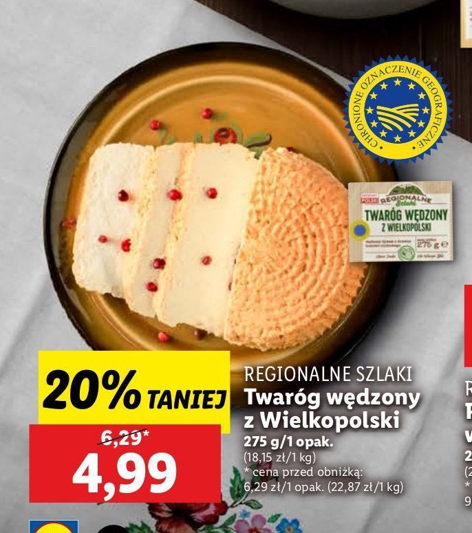 Twaróg wędzony z wielkopolski promocja w Lidl