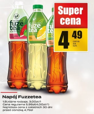 Napój Fuzztea różne rodzaje promocja w Supeco