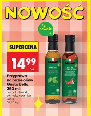 Przyprawa na bazie oliwy Gusto Bello, 250 ml: bazylia promocja w Biedronka