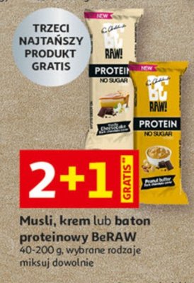 Musli, krem lub baton proteinowy BeRAW 40-200 g, wybrane rodzaje promocja w Auchan