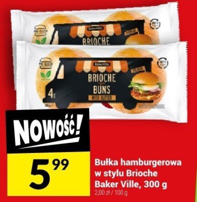Bułka hamburgerowa w opakowaniu Brioche Baker Ville, 300 g promocja w Twój Market